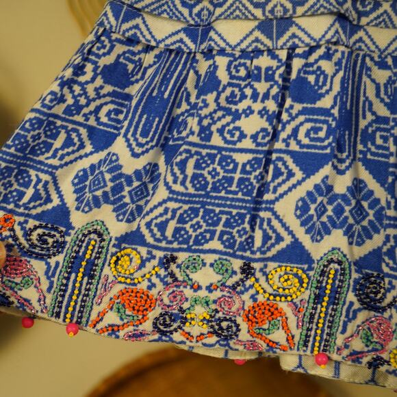 Rococo Sand Ionic Mini‎ Skirt Blue Womens Size XS - Picture 6 of 10